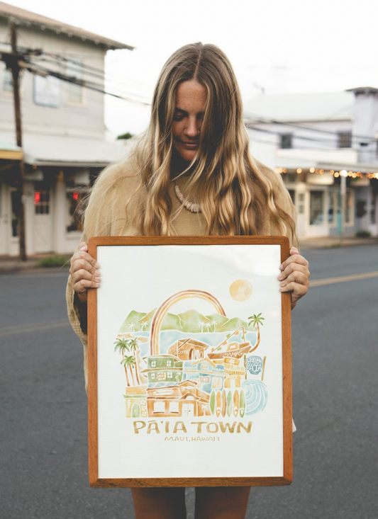 01: Paia Town Watercolor